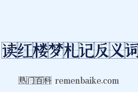 读红楼梦札记反义词是什么意思的图片